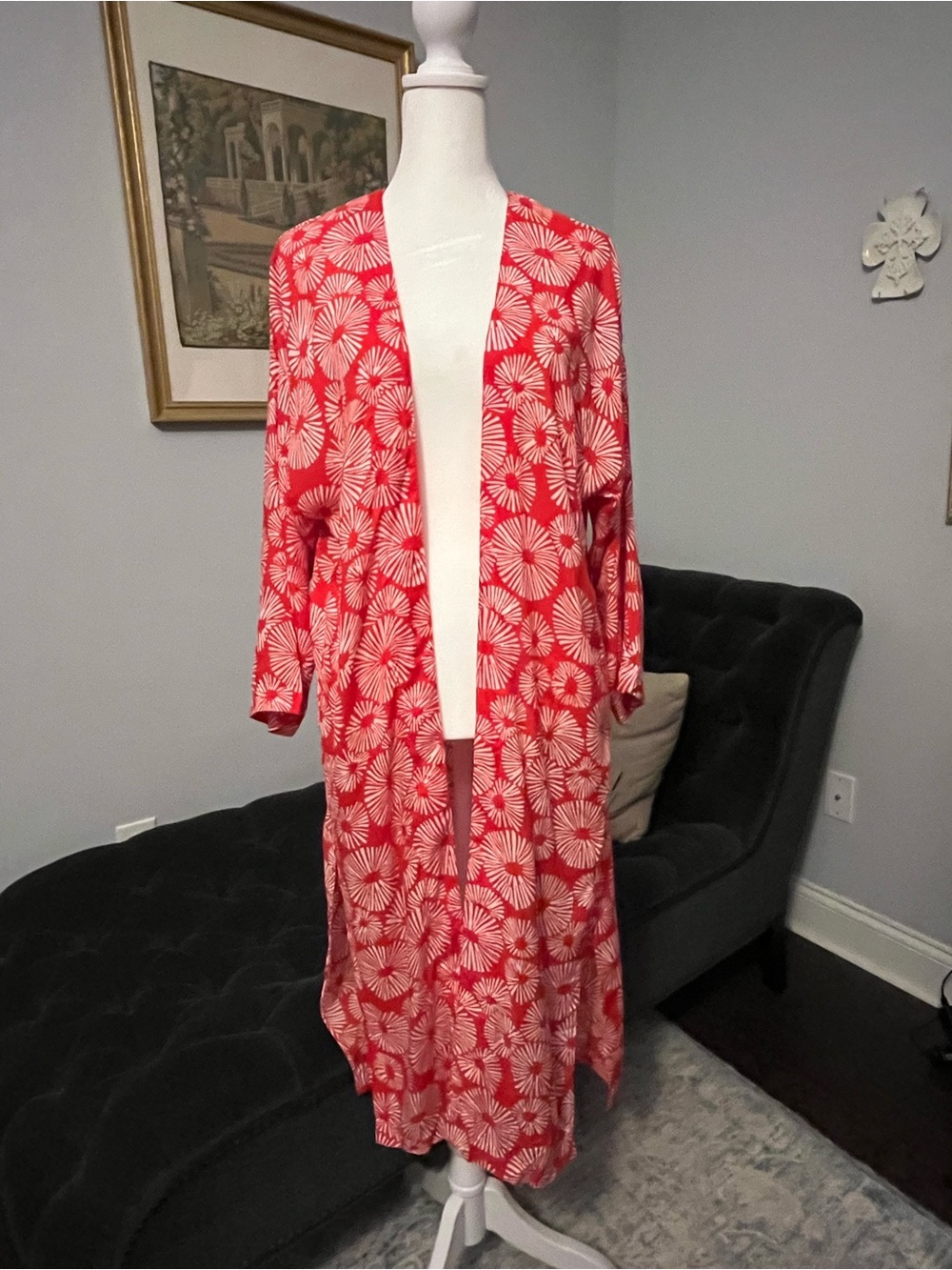 LOFT Red and White Long Swimsuit Coverup or Pair with Jeans